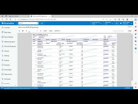 Acumatica Bill of Materials (BOM) Solution