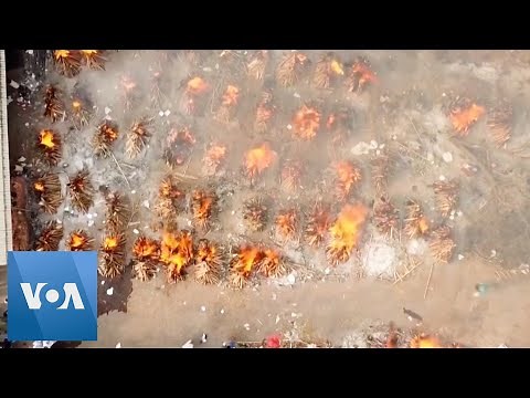 Bodies Burned in Mass Cremation in India Amid COVID-19 Death Spike