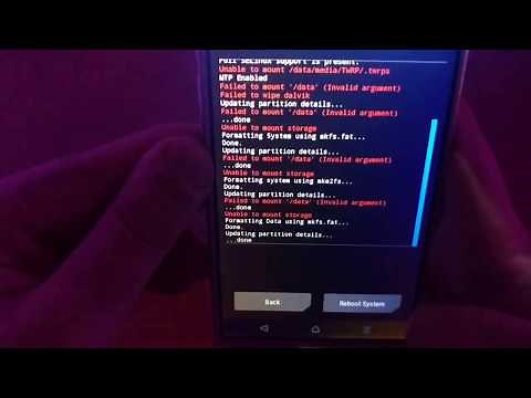 solucionar errores twrp ( invalid argument: mount data,system etc )