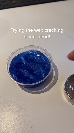 Ive been seeing this everywhere, def wanted to try! #octopislimeshop #octopislimes #wax #waxcracking #waxcrackingasmr #waxcrackingslime #blue #candle #slime #trend