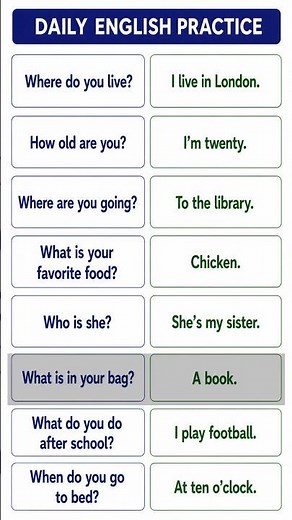Daily English Practice | Easy Questions & Answers for Beginners