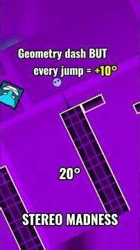 Can I beat Stereo Madness when every jump rotates the level by +10 degress? #youtube #geometrydash