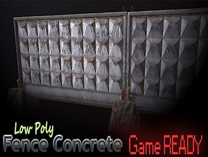 Fence Concrete V1 | 3D Industrial | Unity Asset Store