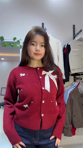 Shop the Charming Red Bow Cardigan
