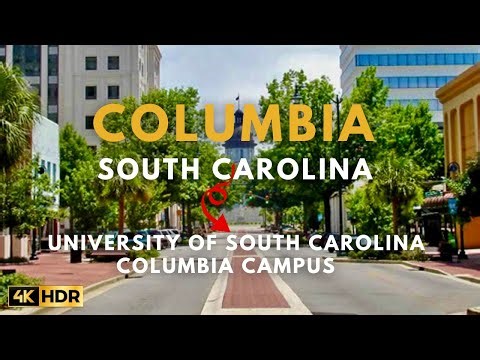 Driving COLUMBIA, South Carolina & University of South Carolina Columbia - 4K HDR - Scenic Drive