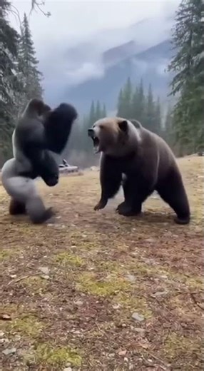 🐻 GORILLA vs BEAR: Who Wins the BRAWL? 🦍