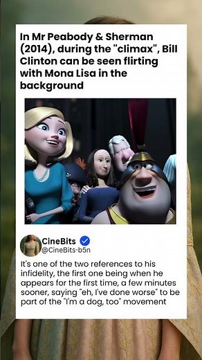 In Mr Peabody & Sherman (2014), during the "climax", Bill Clinton can be seen flirting with Mona
