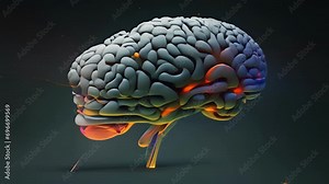A brain scan showing different areas lighting up as memories are recalled, representing the retrieval and activation of memory processes. minimal 2d Psychology art concept
