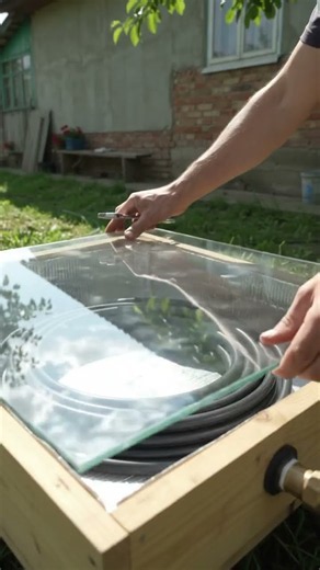 DIY Solar Water Heater From Simple Materials​ #Shorts #SolarEnergy #DIY #EcoFriendly #LifeHack​