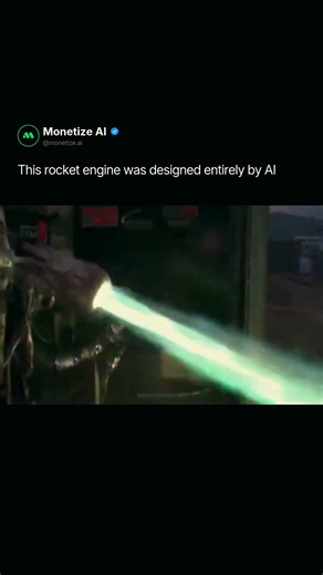 Monetize AI on Instagram: "This rocket engine wasn’t designed by humans — but by AI. Built with Noyron, a physics-based engineering AI from LEAP 71, it doesn’t learn from past designs. Instead, it uses real physics, thermodynamics, and manufacturing constraints to generate engines directly from requirements. The aerospike engine was 3D-printed as a single copper piece and hot-fire tested with liquid oxygen and kerosene. While the combustion chamber reaches extreme temperatures, the exterior stay