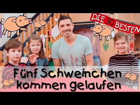 🌺 Fünf Schweinchen kommen gelaufen - Singen, Tanzen und Bewegen || Kinderlieder