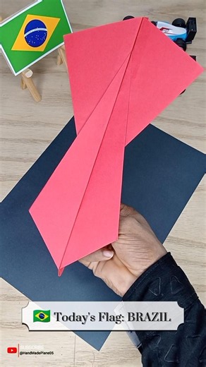 How to Make Brazil Flag Paper Airplane 🇧🇷 | Easy Long Distance