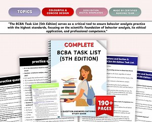 BCBA Exam Prep Study Guide: 5th Edition Task List for Behavior Analysis - Etsy Canada