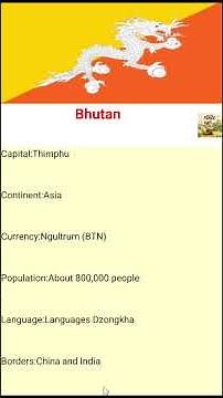 Bhutan in one minute | Flag 🇧🇹 + National Anthem #Shorts