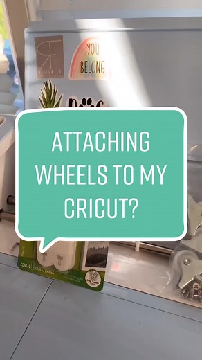 Tried attaching wheels to my cricut because I saw someone else try it 👀#cricut #cricuthacks #cricuttips