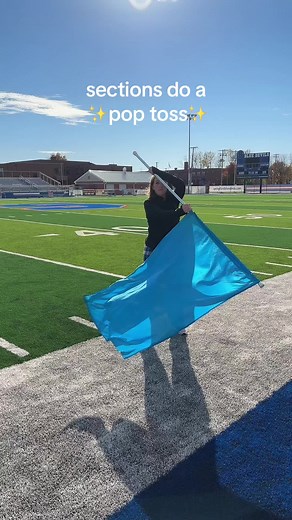 we love a pop toss 🫶 #guard #marchingband #colorguard #poptoss #winterguard#baritone #bassclarinet #clarinet #flute #frontessemble #trumpet #dci #flag #rifle #sabre #fly #with #me #fall #slay