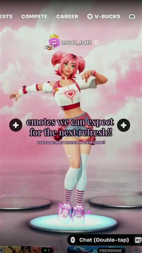 which ones are u excited for💓!? use code: nattyxoxo in shop to purchaseee🥹 #fyp #xyzbca #fortnite #valentinesday #fortnitedance