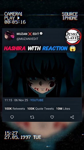 HASHIRA WITH REACTION 😱 #demonslayer #anime #kny #shorts #tranding #youtube #amv