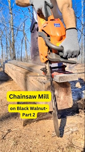 Chainsaw Mill Cutting Guide on Black Walnut with A 2x6-Part 2