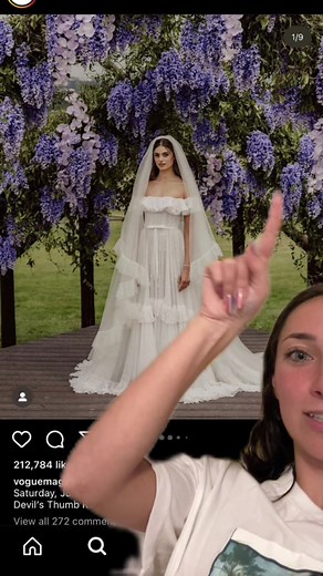 BRB GONNA BE TALKING AB THIS FOR DAYS- the fact that we both picked similar flowers/posing is so cool #greenscreen #taylorhill #vogue #voguemagazine #wedding