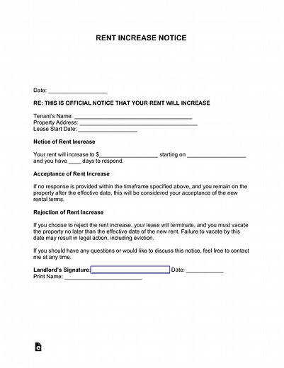 Rent Increase Notice