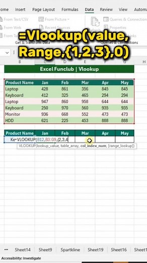 36K views · 353 reactions | VLOOKUP with Curly Brackets #ExcelVlookup #AdvancedExcel #ExcelFormula #ExcelTricks | excel_funclub | Facebook