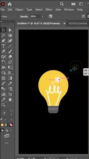 Use flare tool for lightning in adobe illustrator #shorts #illustratortutorial #adobeillustrator