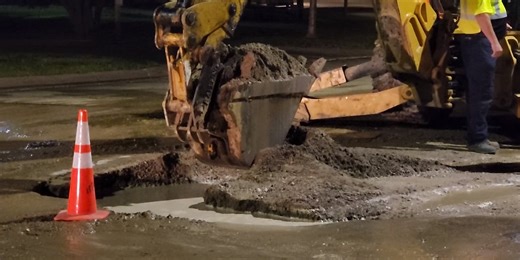 Impacts being made to Northern Valley Drive NE at Viola Road NE