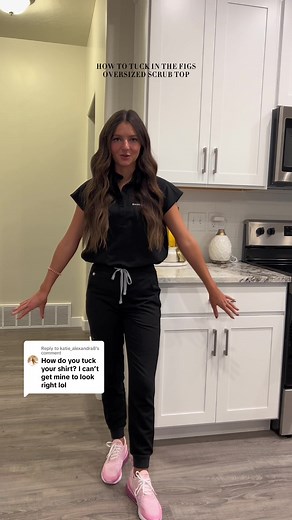 Mastering the Art of Tucking in Figs Oversized Scrub Tops