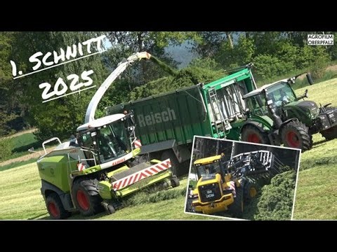 Der Häckselmarathon läuft - 1. Schnitt 2025 - Claas Jaguar 870 - LU Bücherl - Hauser Landw. Dienstl.