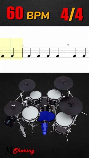 Quarter Note On The Kick Drum Exercise - 2 (60 BPM - 4/4 )