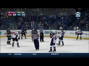 Line brawl in 3rd. Fight. Colorado Avalanche vs St. Louis Blues 4/5/14 NHL Hockey.