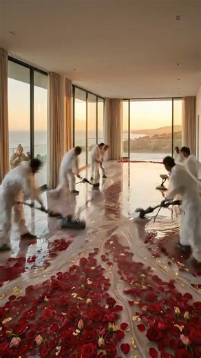 Insane Rose Epoxy Floor Timelapse (Full-Pour Glass Finish)#epoxy #DIY #renovation #asmr #shorts