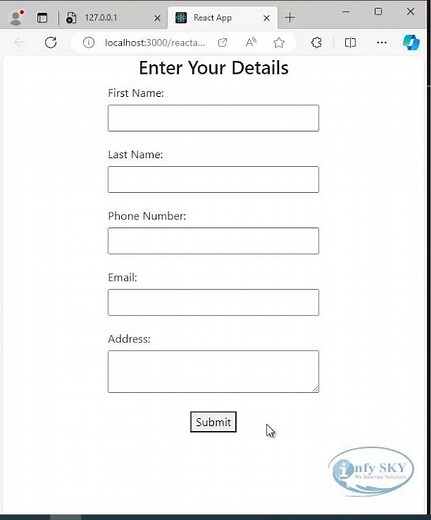 React JS post data in database using Api EndPoint #shorts #razorpay #laravel #infysky #reactjs