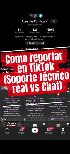 Como reportar en TikTok (Soporte técnico real vs Chat) Como reportar en TikTok es algo que muchos hacen mal, y por eso TikTok nunca les responde o sienten que “soporte técnico no sirve”. 📌 Aquí está el error principal: TikTok tiene dos opciones y debes entender la diferencia: ✅ Chatea con nosotros Esto casi siempre es un sistema automático con bots. Te mandan respuestas generales y te hacen repetir pasos. Muchas veces no resuelve nada. ✅ Abrir incidencia / Enviar reporte Esto crea un caso real 