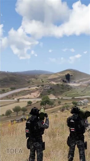 Destroying 2 enemy Apc with 9M135 Vorona #army #militarysimulation #gaming
