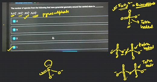 The number of species from the following that have pyramidal ge... | Filo