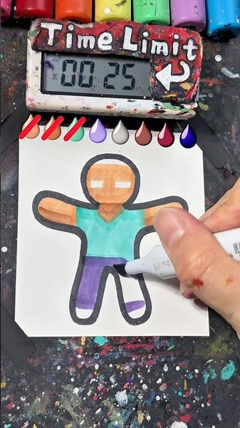 Drawing Meccha Chameleon(Steve) in 50Sec