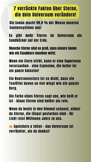 Verrückte Fakten über Sternen die dein Universum verändern!