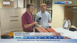 Métis woven sashes on display