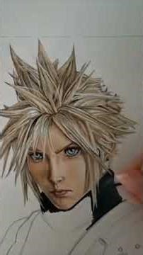 Drawing Cloud from Final Fantasy VII #shorts #art #videogame #finalfantasy