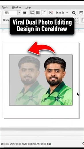 Dual Photo Editing Trick in CorelDRAW 🚀 | #dual #ViralEditing #CorelDraw #babarazam #viratkohli