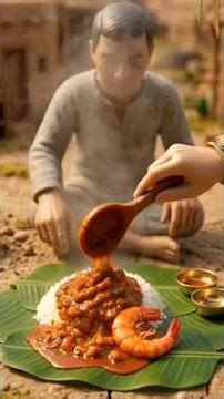 Catching & Cooking a GIANT Prawn in a Tiny Village! 😱 (Miniature Village ASMR)