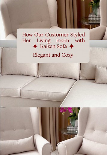 This customer turned her living room into an elegant, cozy retreat with our latte Kaizen sofa! 🌷 Soft, stylish & perfectly matched with her décor! 💖 How would you style yours? 👀 #KaizenSofa #ElegantLiving #HomeGoals #CozyVibes #SofaGoals #🇲🇾 #BuantanMalaysia #3seatersofa #lshapesofa #sofanearme #sofamalaysia #sofakl #valentine