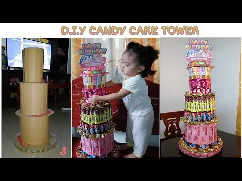 DIY CANDY CAKE TOWER USING CARDBOARD/CARTON