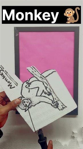 How To Draw Monkey Thermacol Art #shorts #shortsfeed #youtubeshorts #art #ThermocolArt