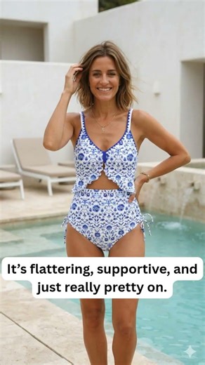 Cute Swimming Suits for Women Over 40 | Flattering Cutout Swimsuit That Enhances Your Shape