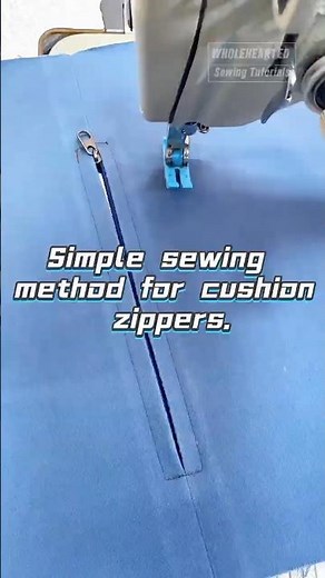 Simple sewing method for cushion zippers.