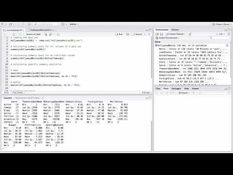 Basic summary statistics in R