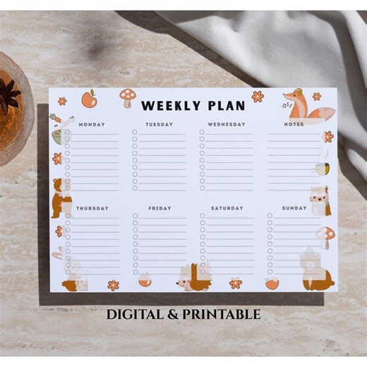 Printable Weekly Planner – Undated Layout (A4 & US Letter) - Etsy Canada
